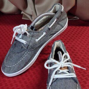 Women’s Canvas Casual Black and White Shoes – Size 7